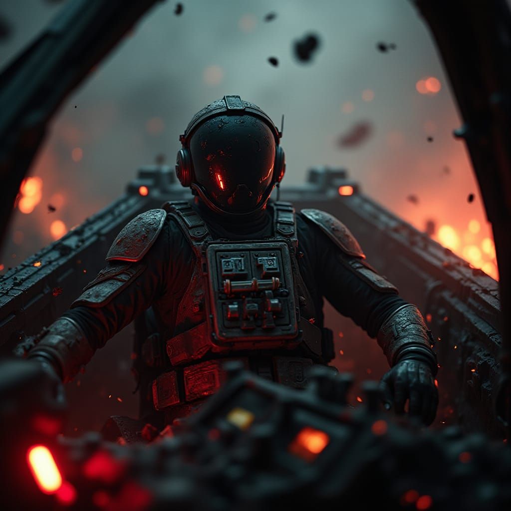 Dark Star Wars Tie-Fighter Pilot in Inferno