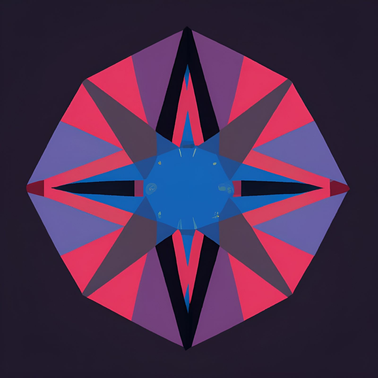 Geometric Circle and Crescent Moon Design