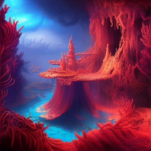 Detailed Matte Painting of the Mariana Trench