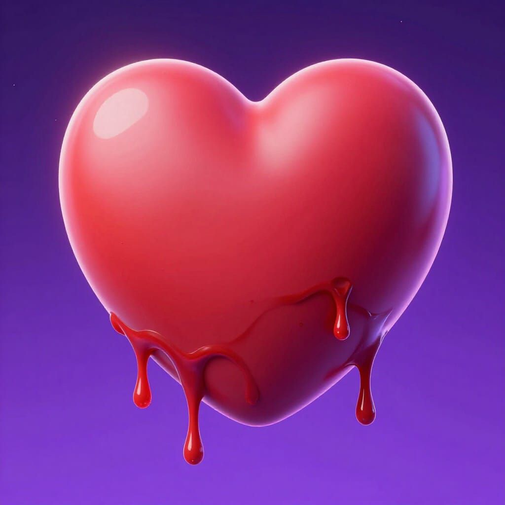 Bleeding Heart Emoji in Cosmic Purple Gradient