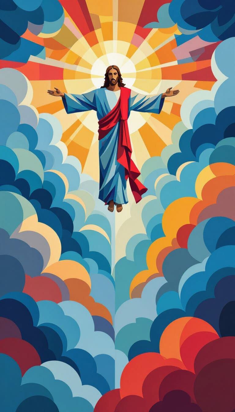 Abstract Cubist Christ in Second Coming