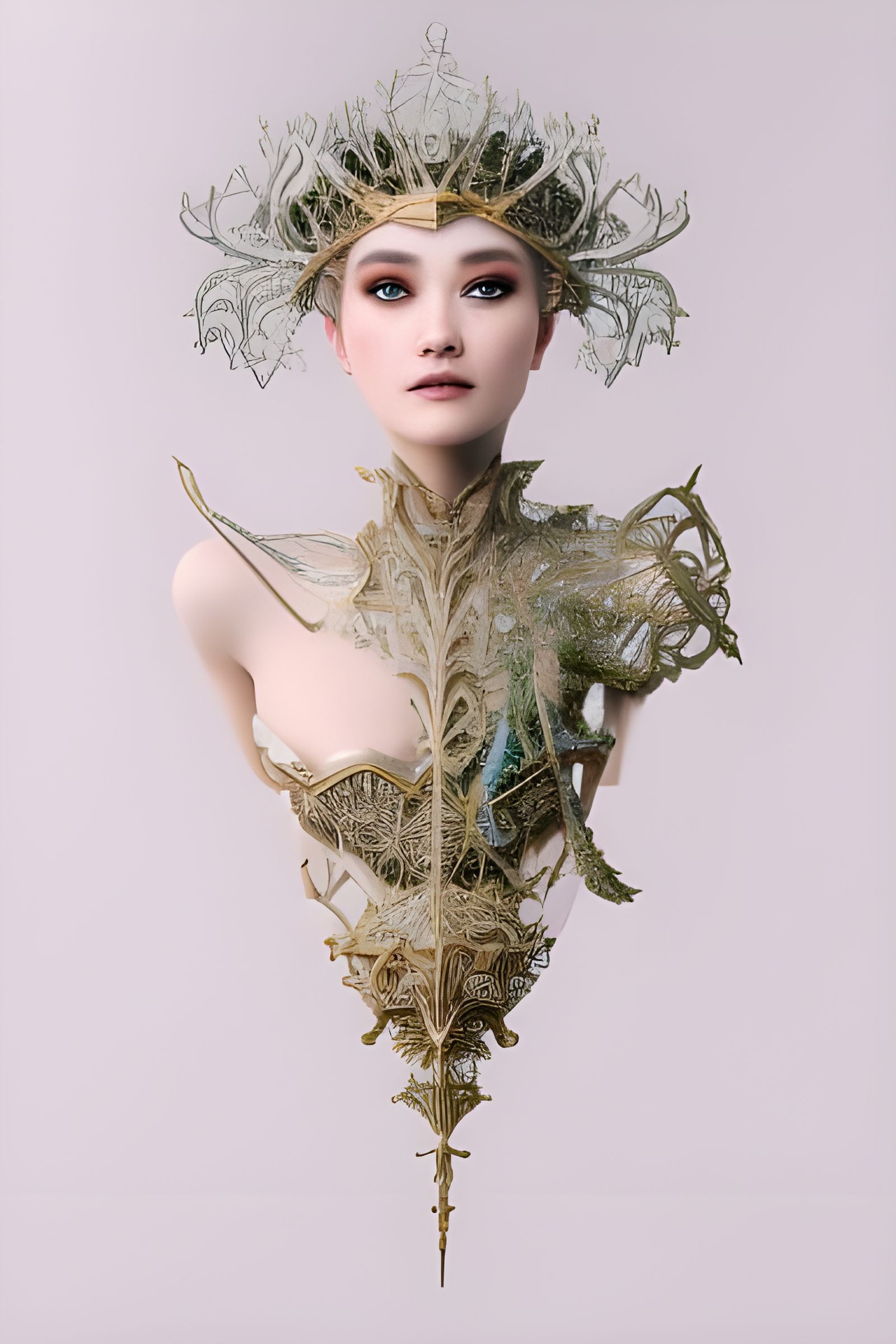 Gothic Fairytale Woman in Intricate Armor