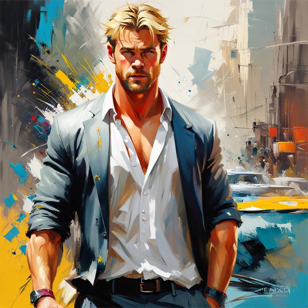 Detailed Portrait of a Blonde Figure in Speedpaint Style