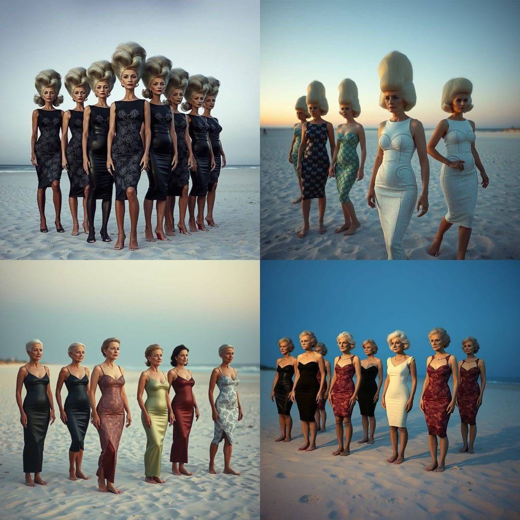 Eerie Beach Party: Grotesque Beauty in Latex