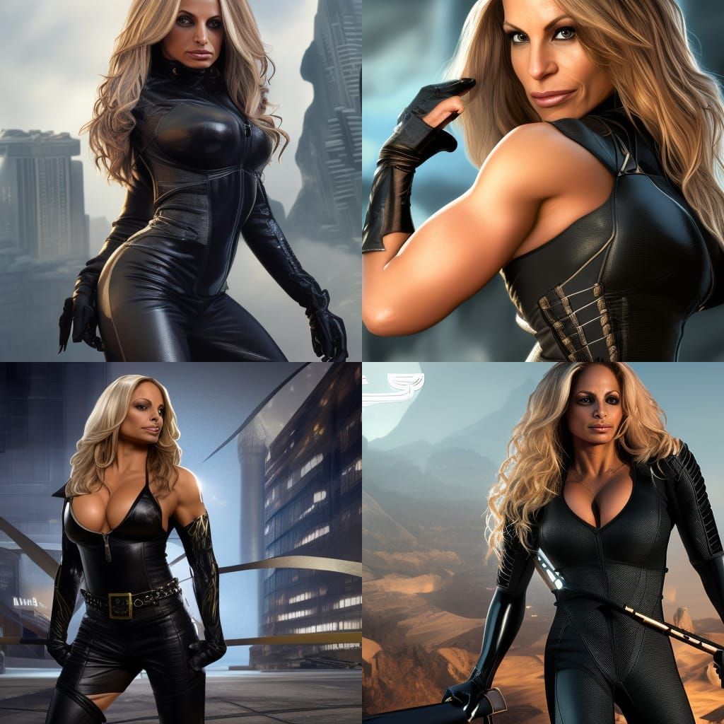 Black Canary Inspired Superheroine in Detailed Matte Paintin...