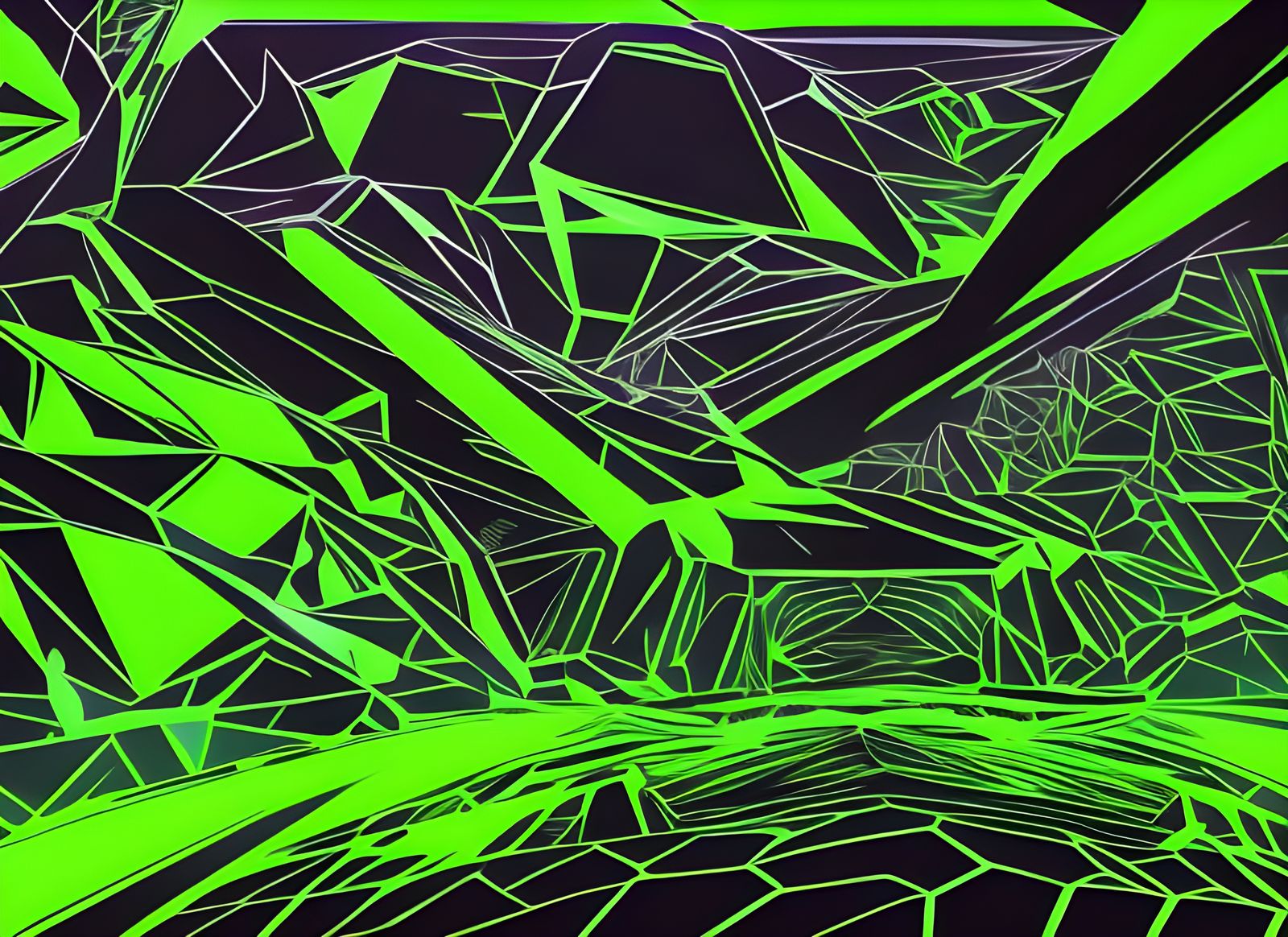 Neon Stone Edifice in Vector Landscape Style