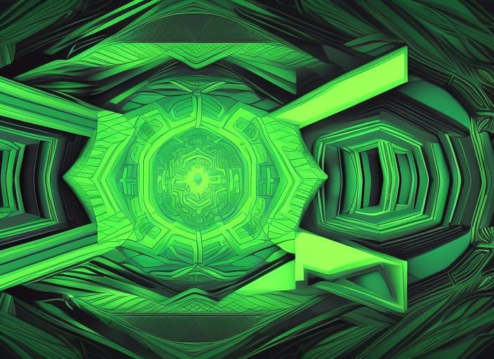 Neon Stone Edifice in Vector Landscape Style