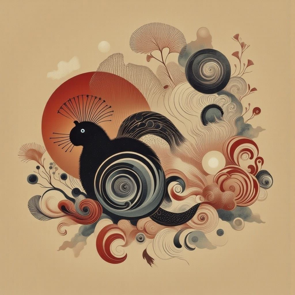 Dreamy Whispers of an Ethereal Cicada Serenade in Abstract R...