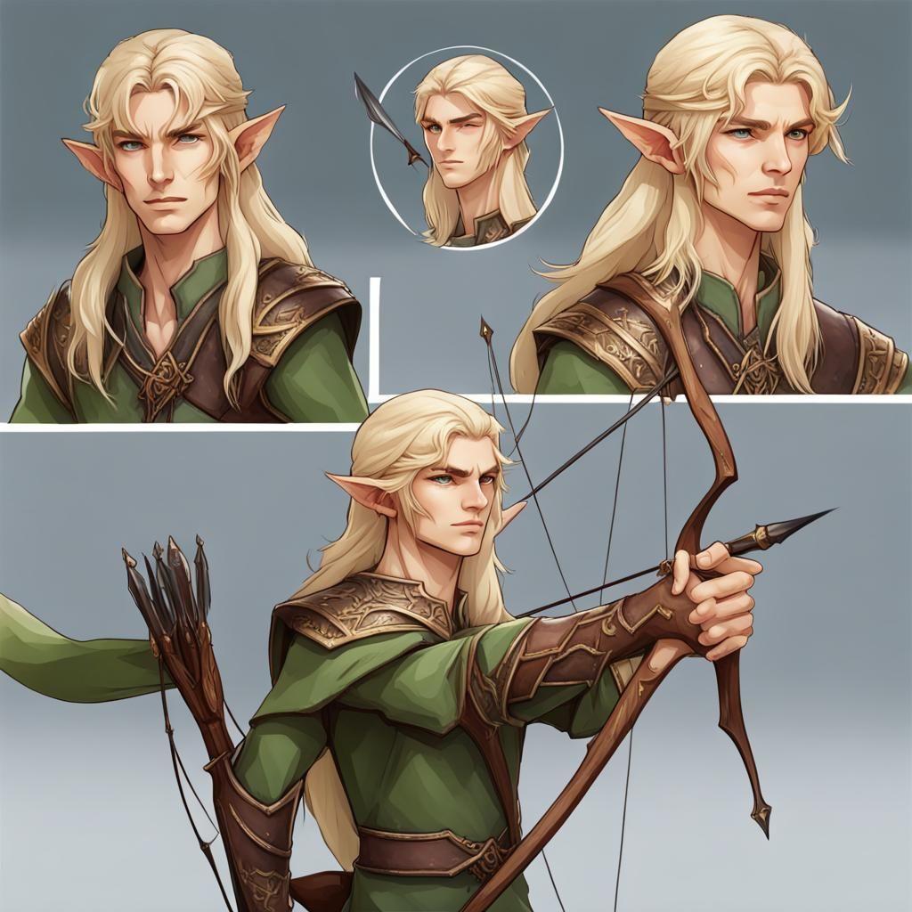 Elf Archer with Long Blonde Hair