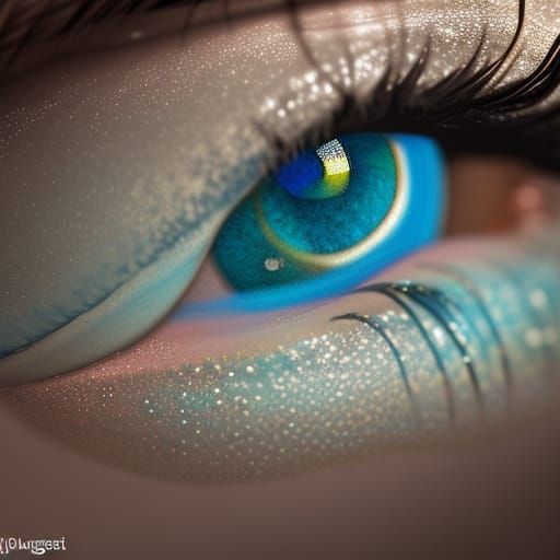 Icy Blue Eye Close-up, Photorealistic Macro Art