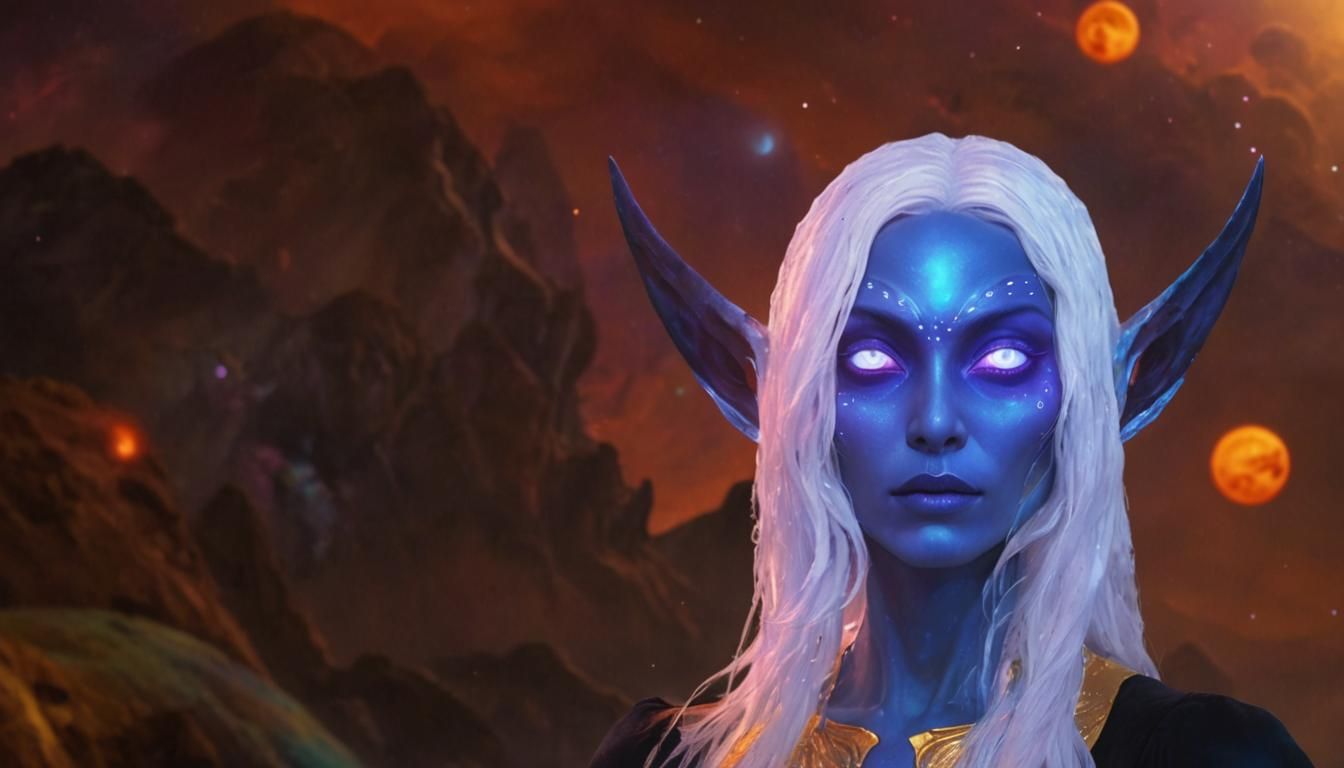 Astral Alien Woman in Surreal Landscape