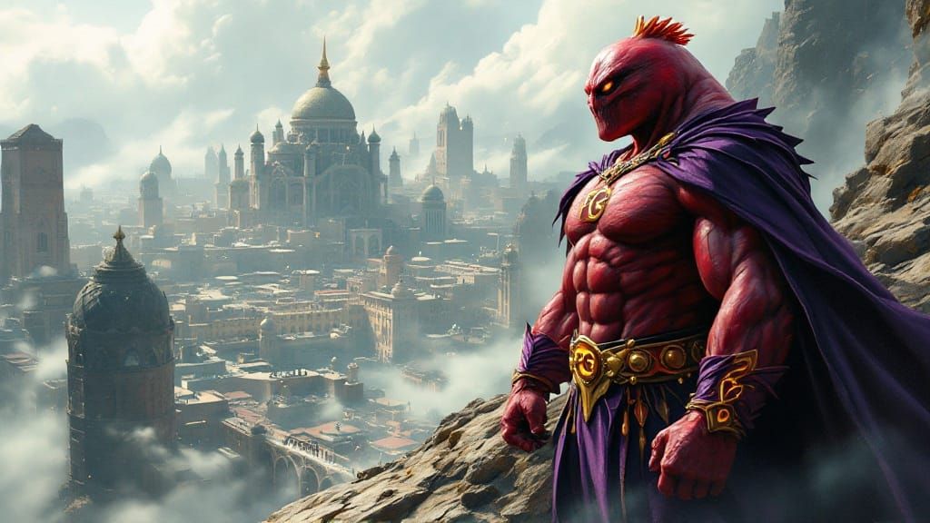 Cyberpunk Pomegranate Supervillain Reigns Over the City