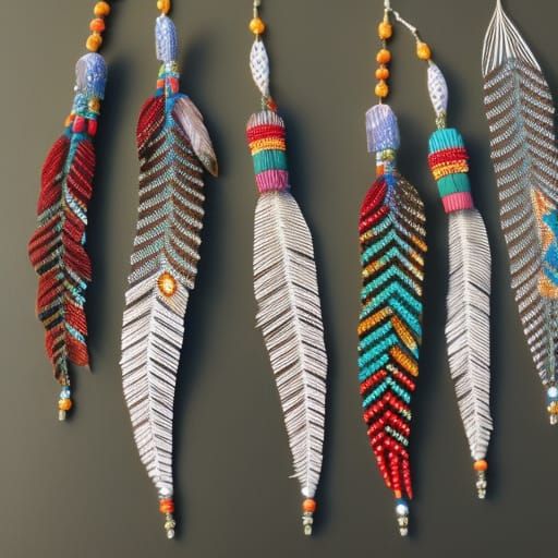Image of Beaded Feathers