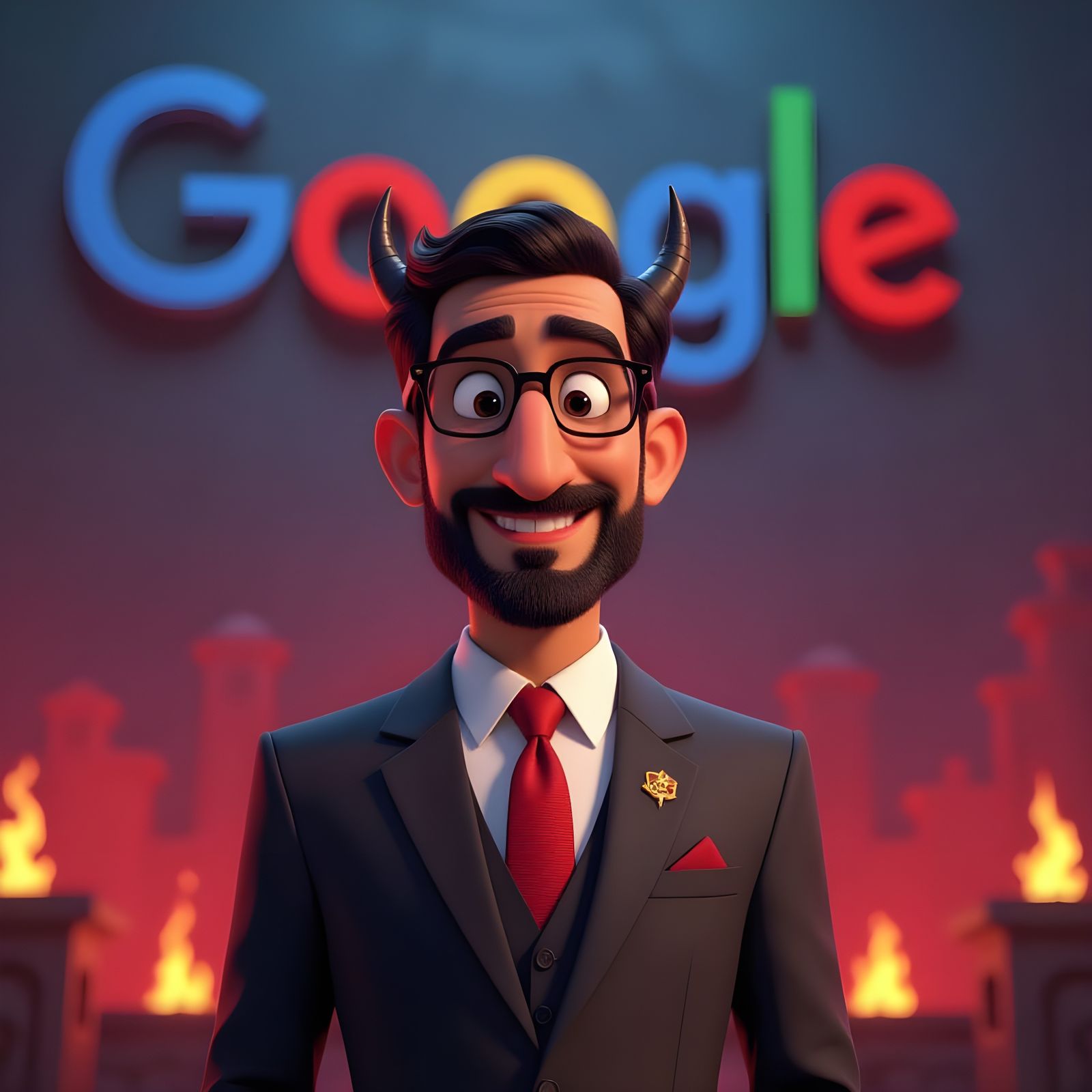 Sundar Pichai as Devil in Hell, Pixar Movie Style
