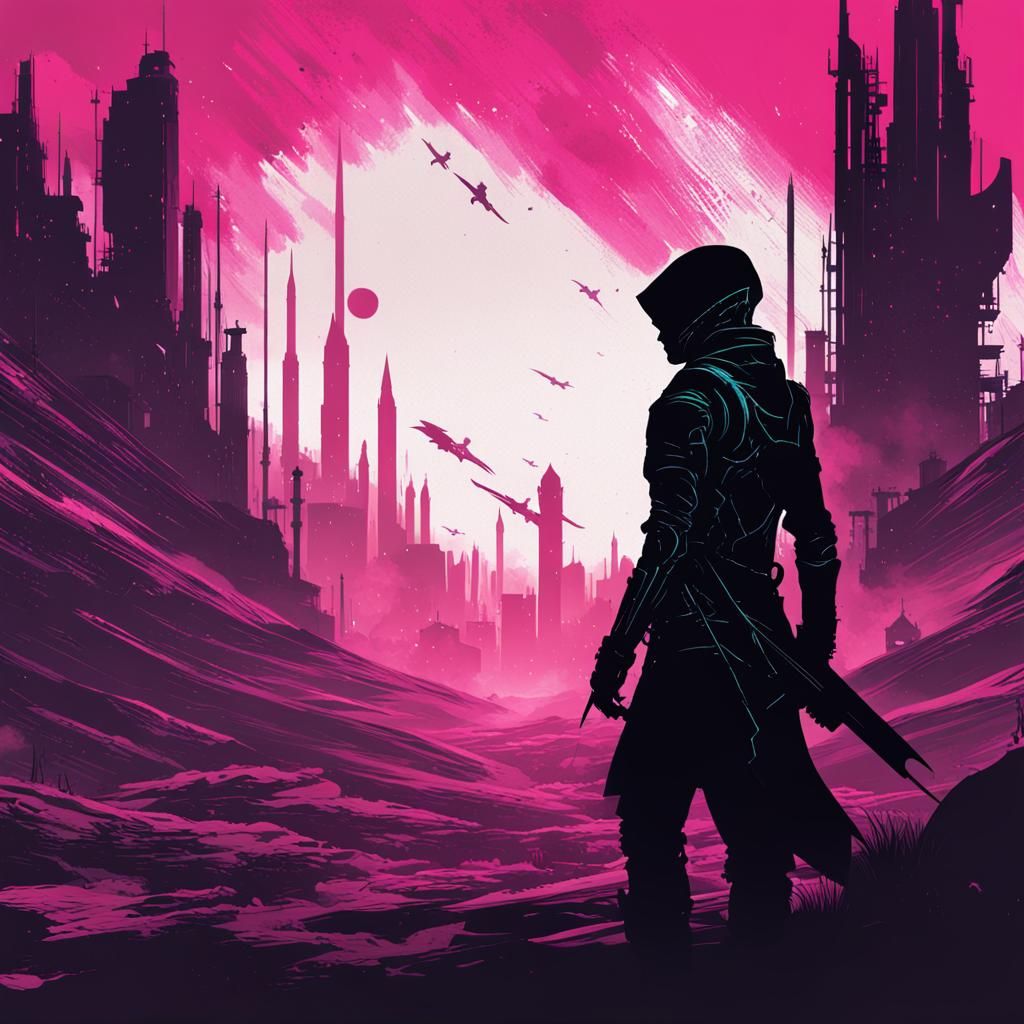 Aetherpunk Book Cover Illustration in Dark Fantasy Sci-Fi