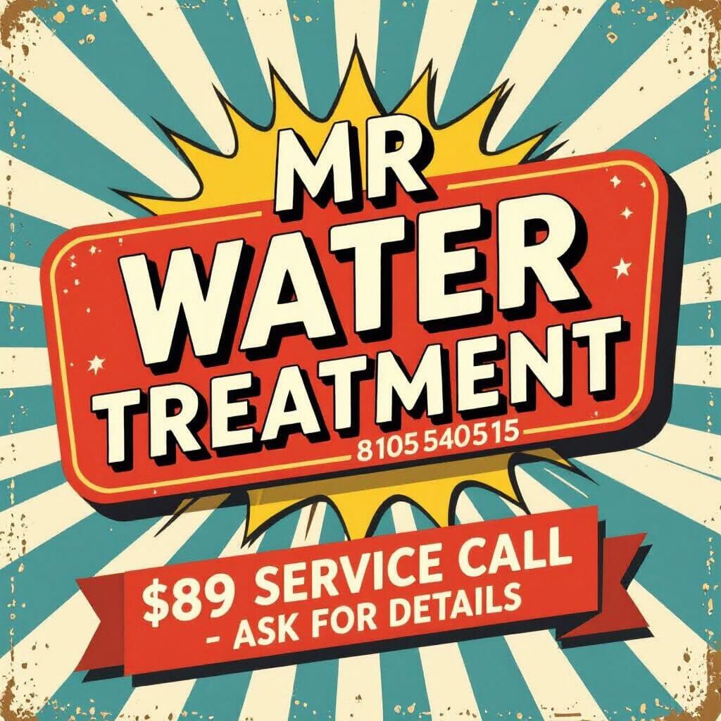 Vintage MR Water Treatment Sign With Service Call Offer