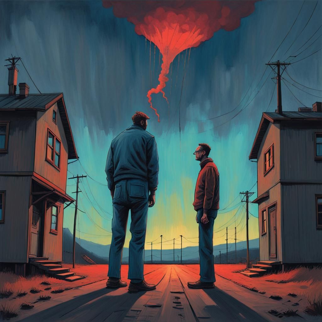 Surrealist Tornado Devastates Deserted European Townscape