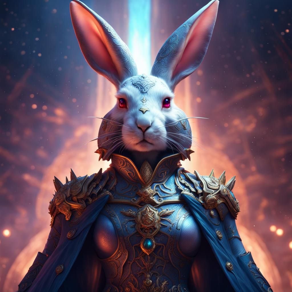 Galaxy Rabbit Queen: Detailed Fantasy Art