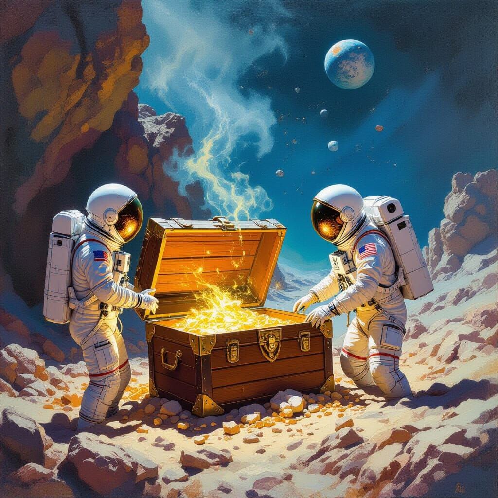 Astronauts Discovering Sunken Treasure, Gurney Style