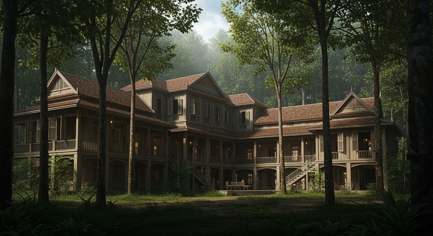 French Colonial Plantation Home in Cambodian Jungle