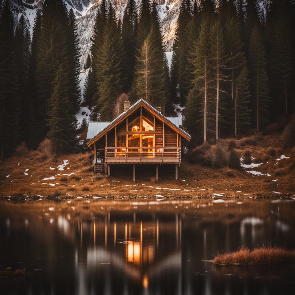 Snowy Mountain Cabin in Divine Sunshine