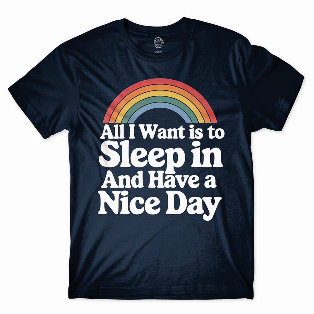 Vibrant 1970s-Style T-Shirt with Rainbow Logo