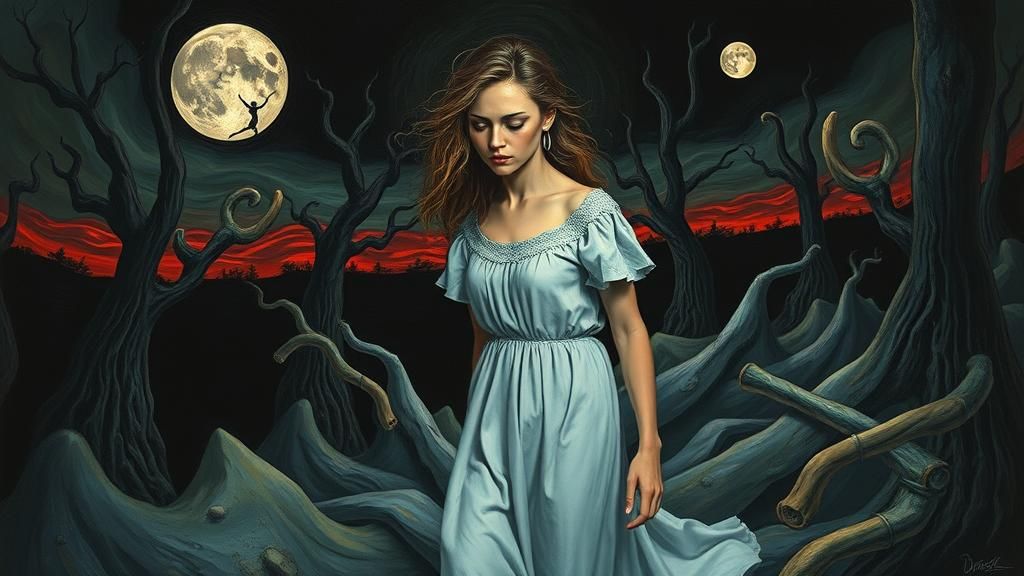 Surreal Sleepwalker's Dreamscape in Bold Surrealist Style