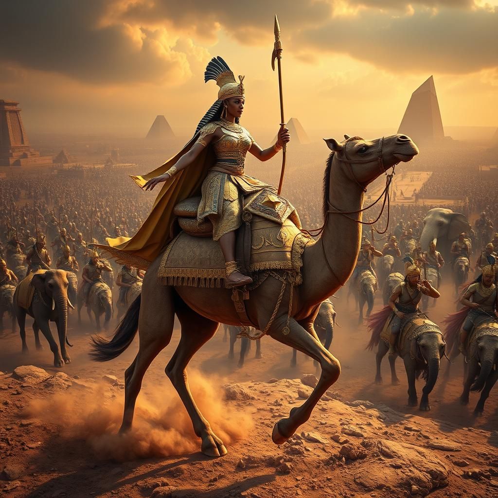 Egyptian Queen Leads Army on War Camels