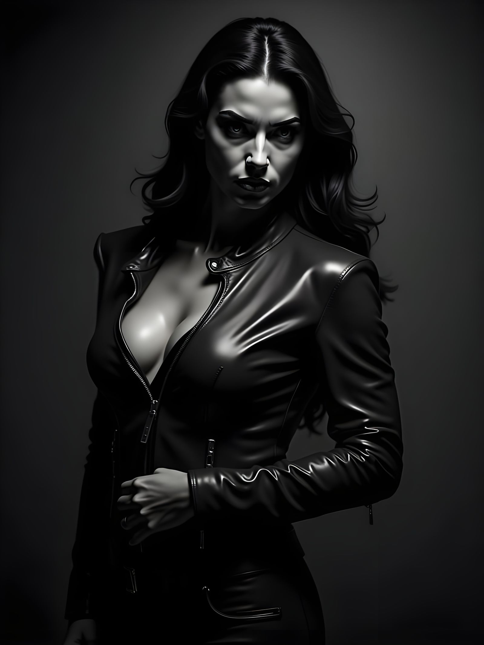 Vibrant Pop Art Portrait in Chiaroscuro Style