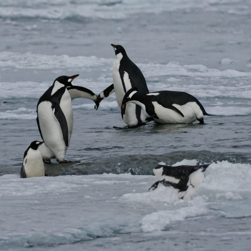 Penguins in a Winter Wonderland