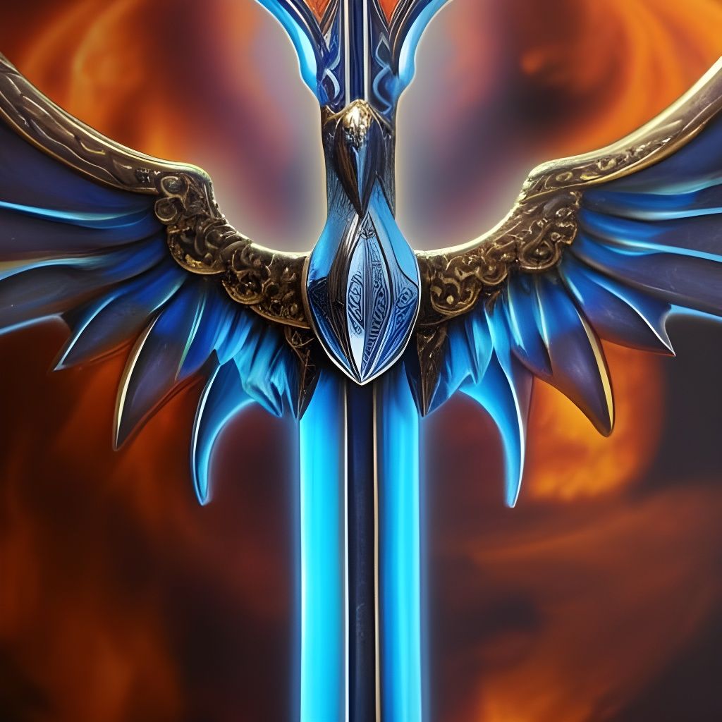 Excalibur with Phoenix Handle, Anne Stokes Style