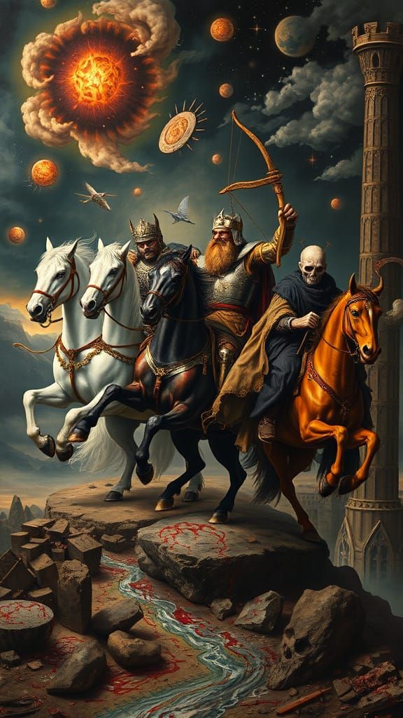 Four Horsemen of the Apocalypse in a Haunting Renaissance Ma...