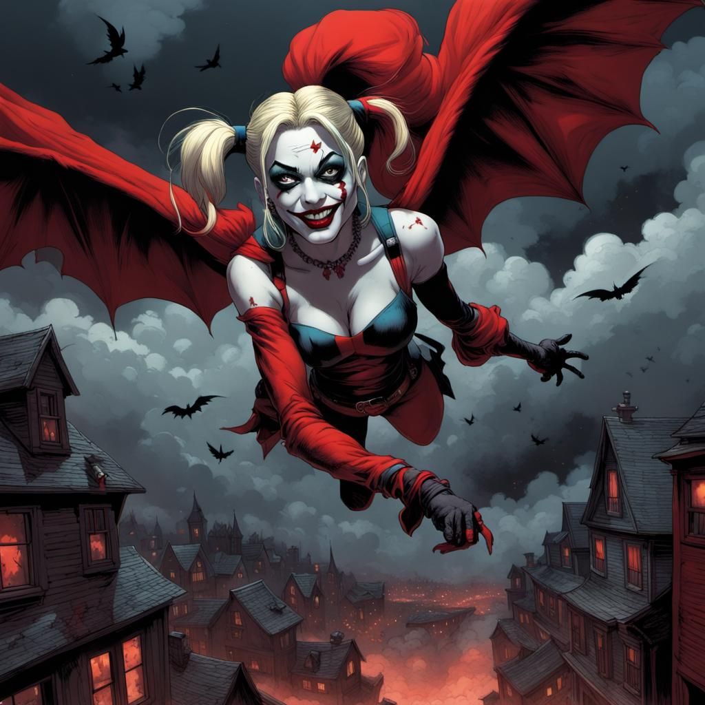 Harley Quinn as Darklord in Horror Landscape