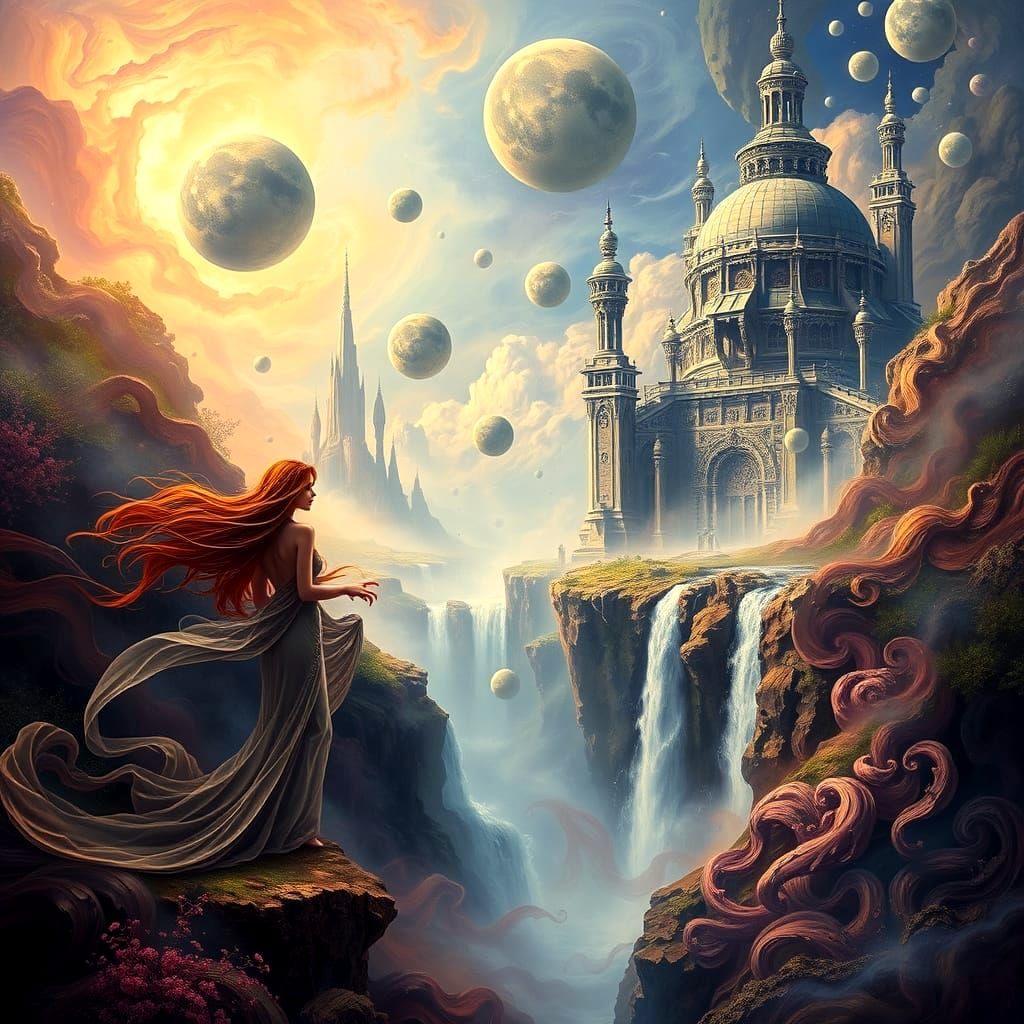 Mystical Surreal Landscape with Hidden Figures