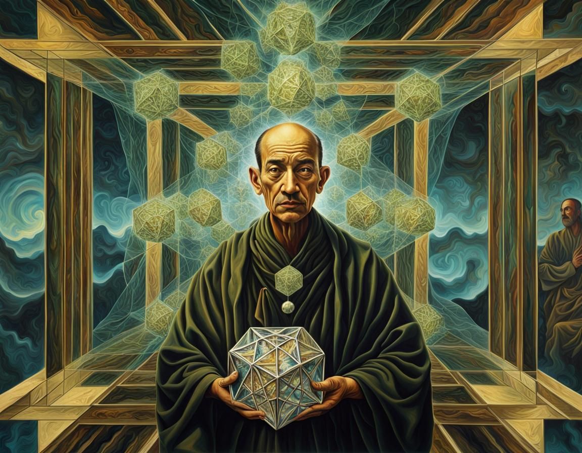 Surreal Monk Portrait in Salvador Dali Style