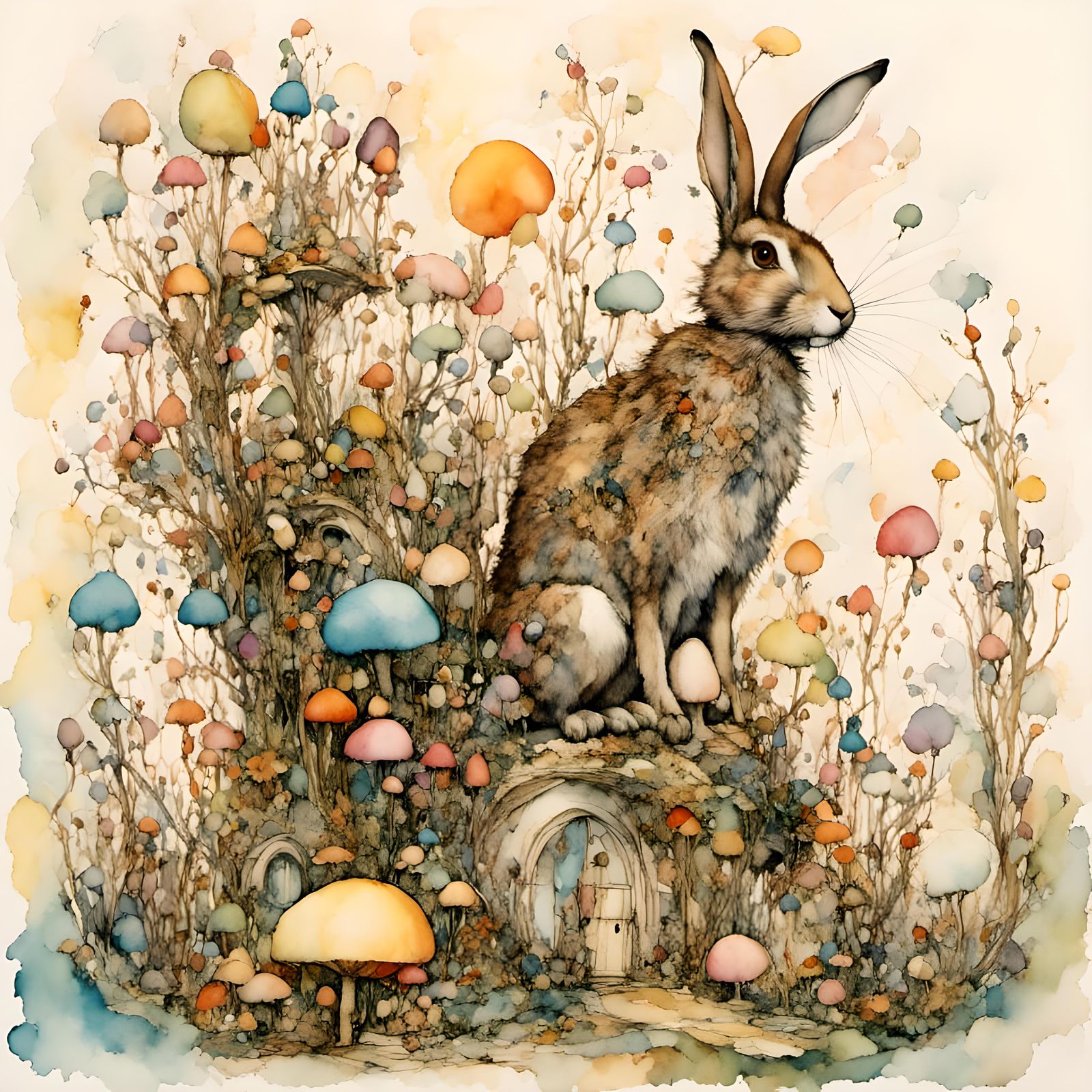 <lora:TallBunny1:1.0> By Alice Rahon
