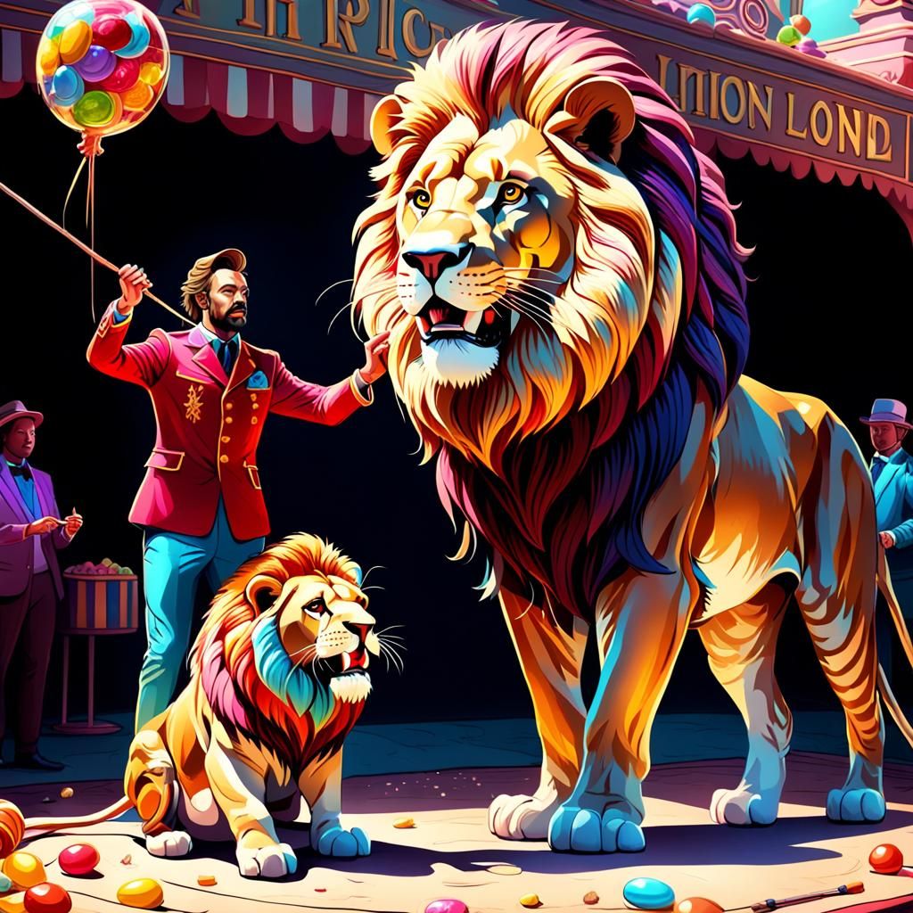 Lion Tamer in Candy Art Style