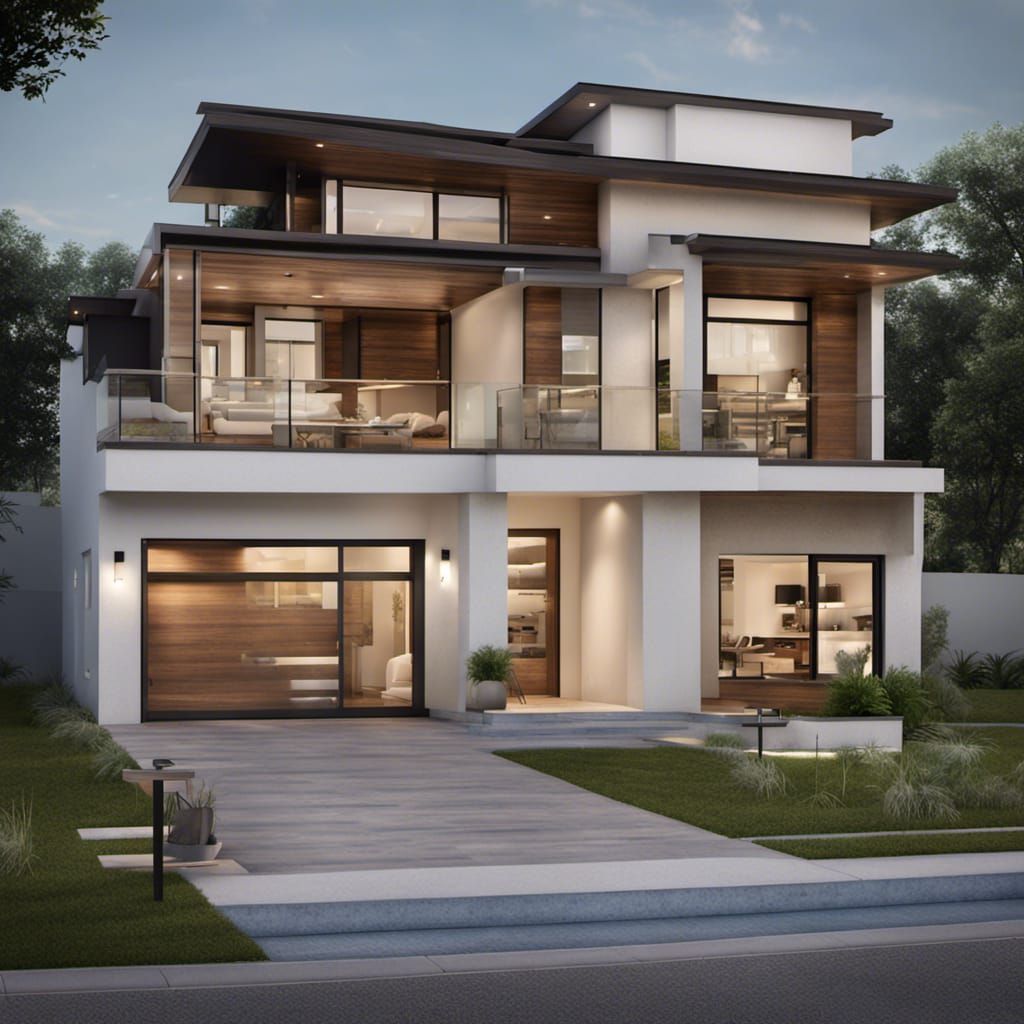 Modern House Plan in Professional Photography Style