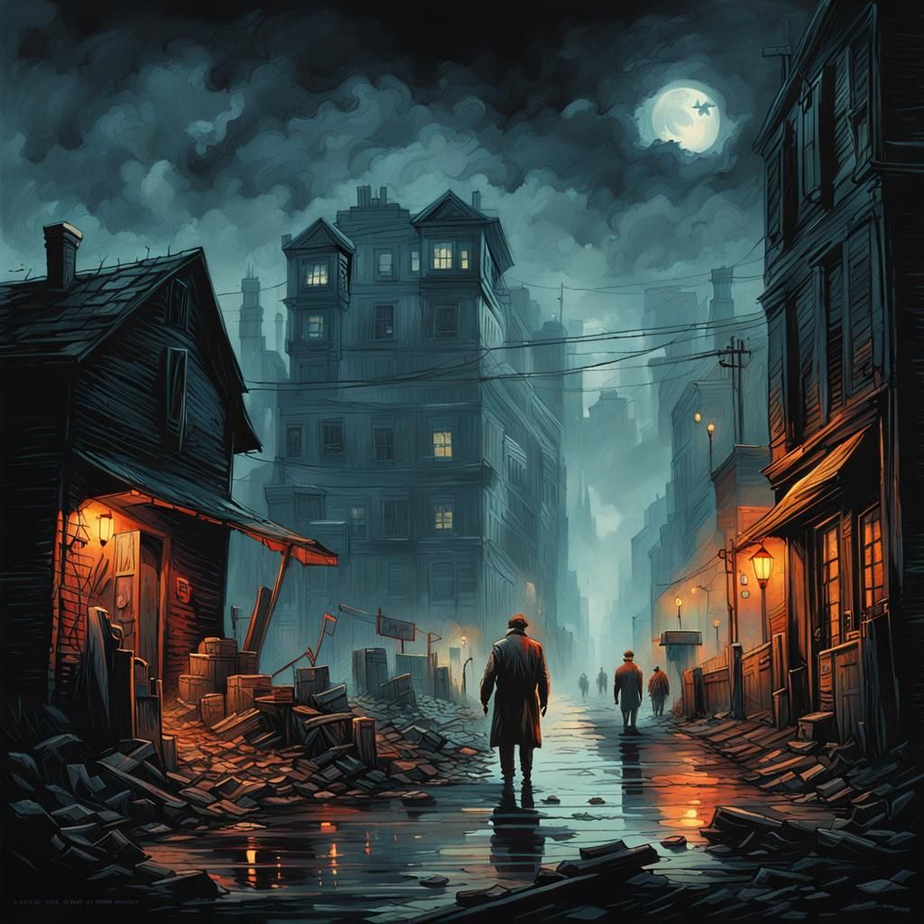 Dystopian Horror Landscape in a Surrealist Style