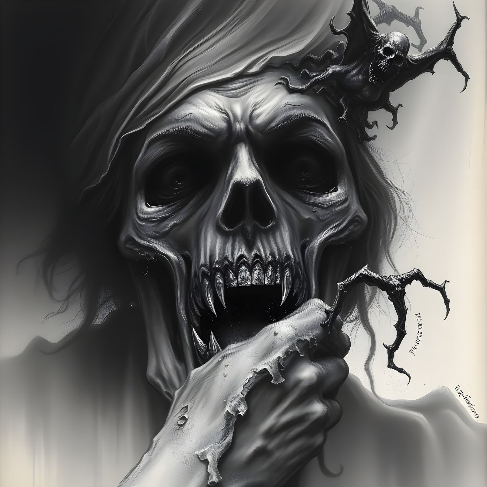 Surreal Agony Face in Dark Fantasy Style