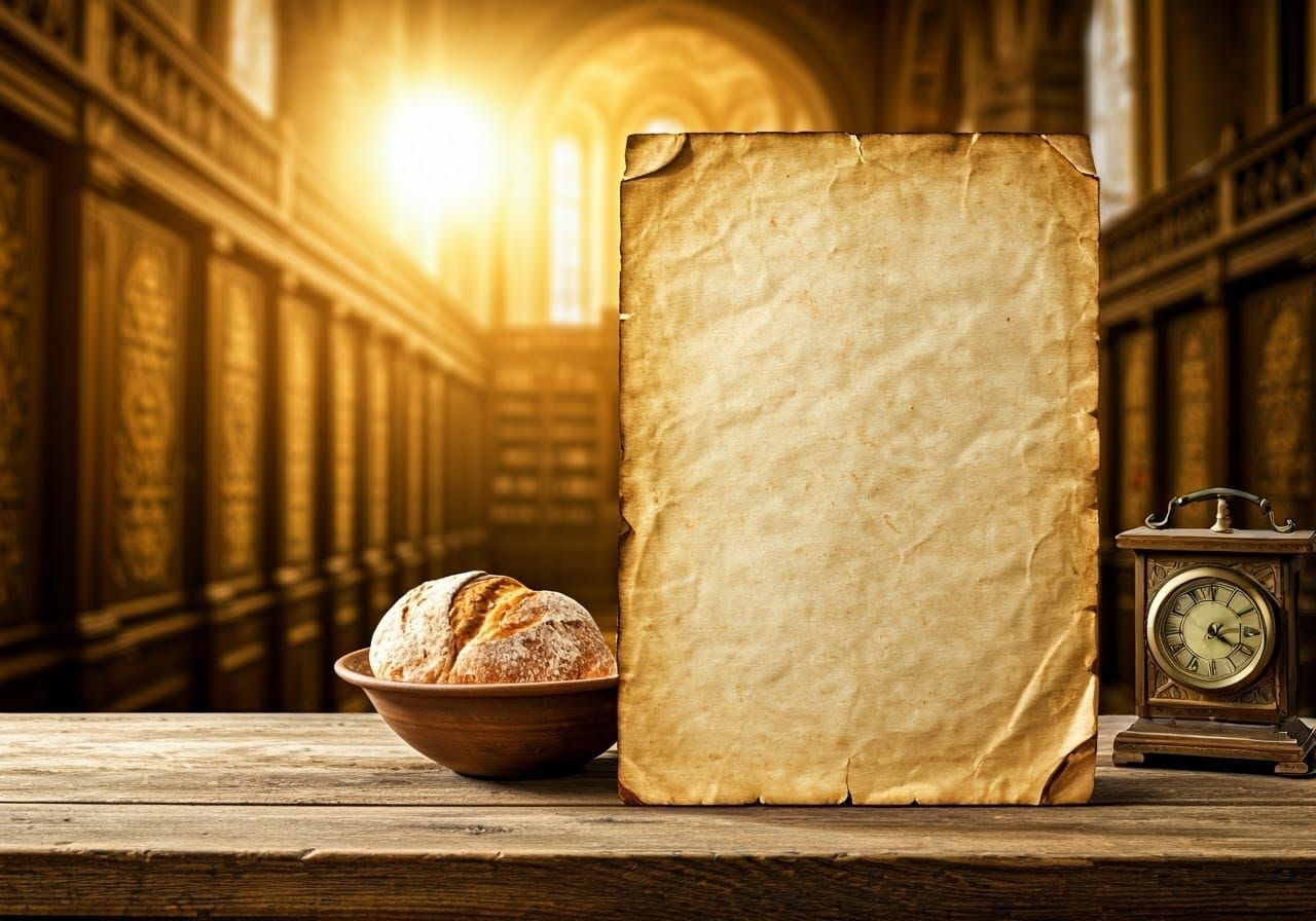 Antique Parchment in a Jewish Synagogue Study