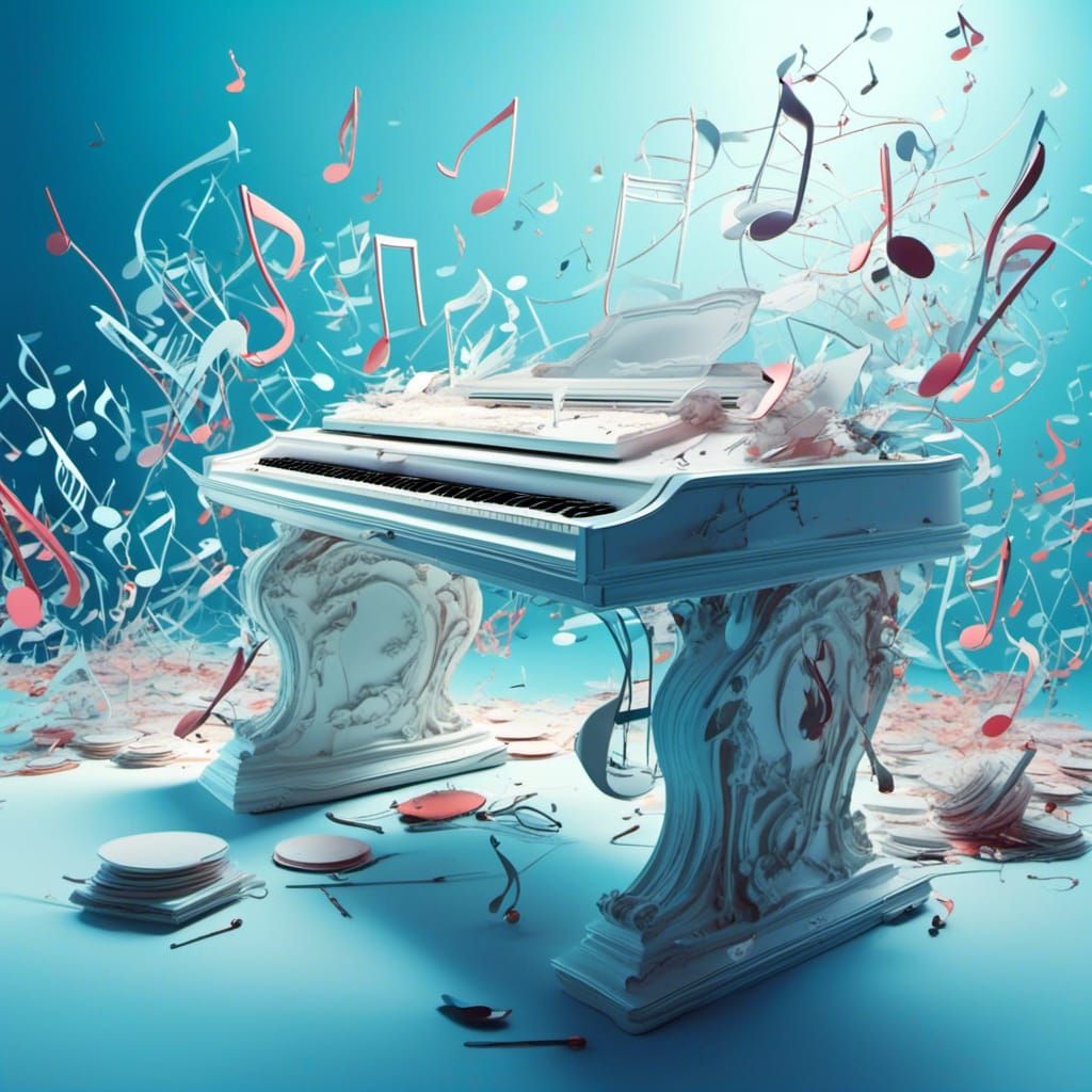 Surreal Futuristic Music Scene in Vibrant Digital Art