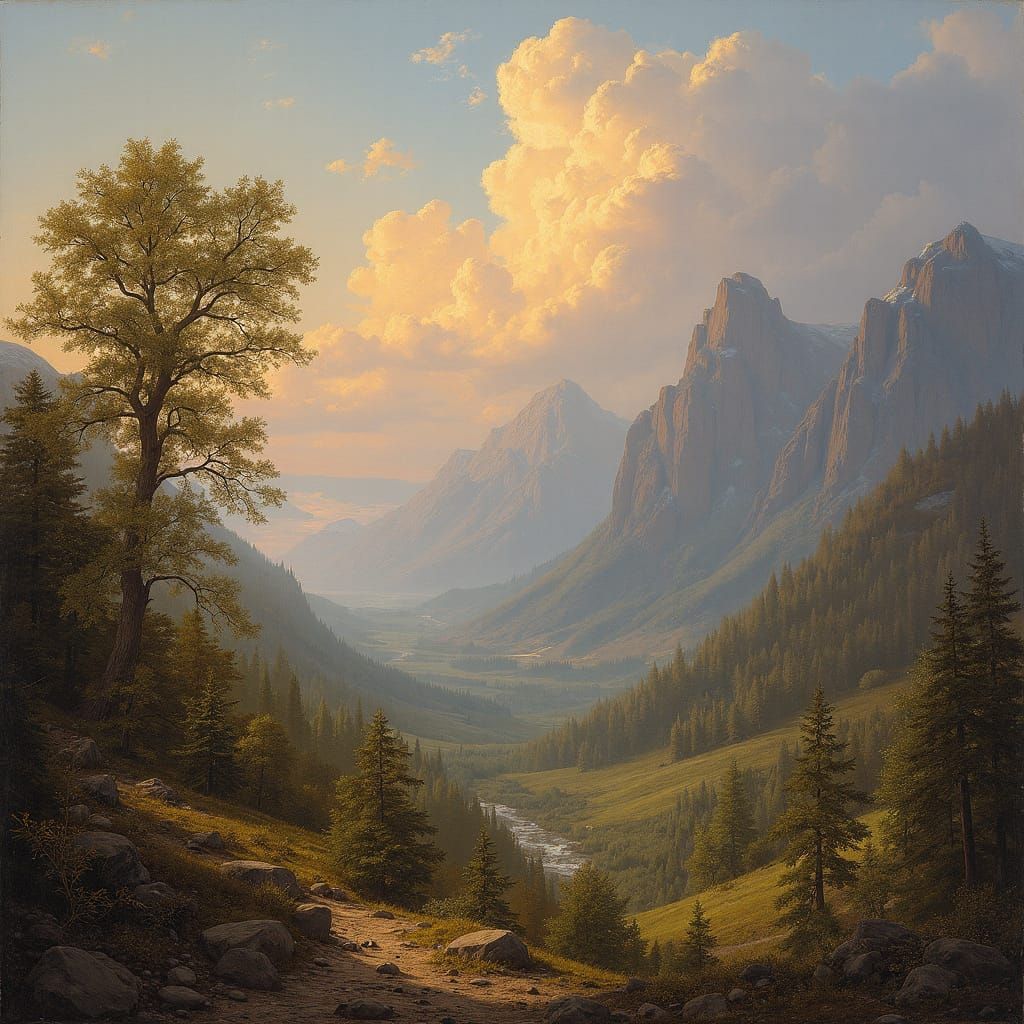 Landscapes - Landscape reminiscent of the works of Frederic ...