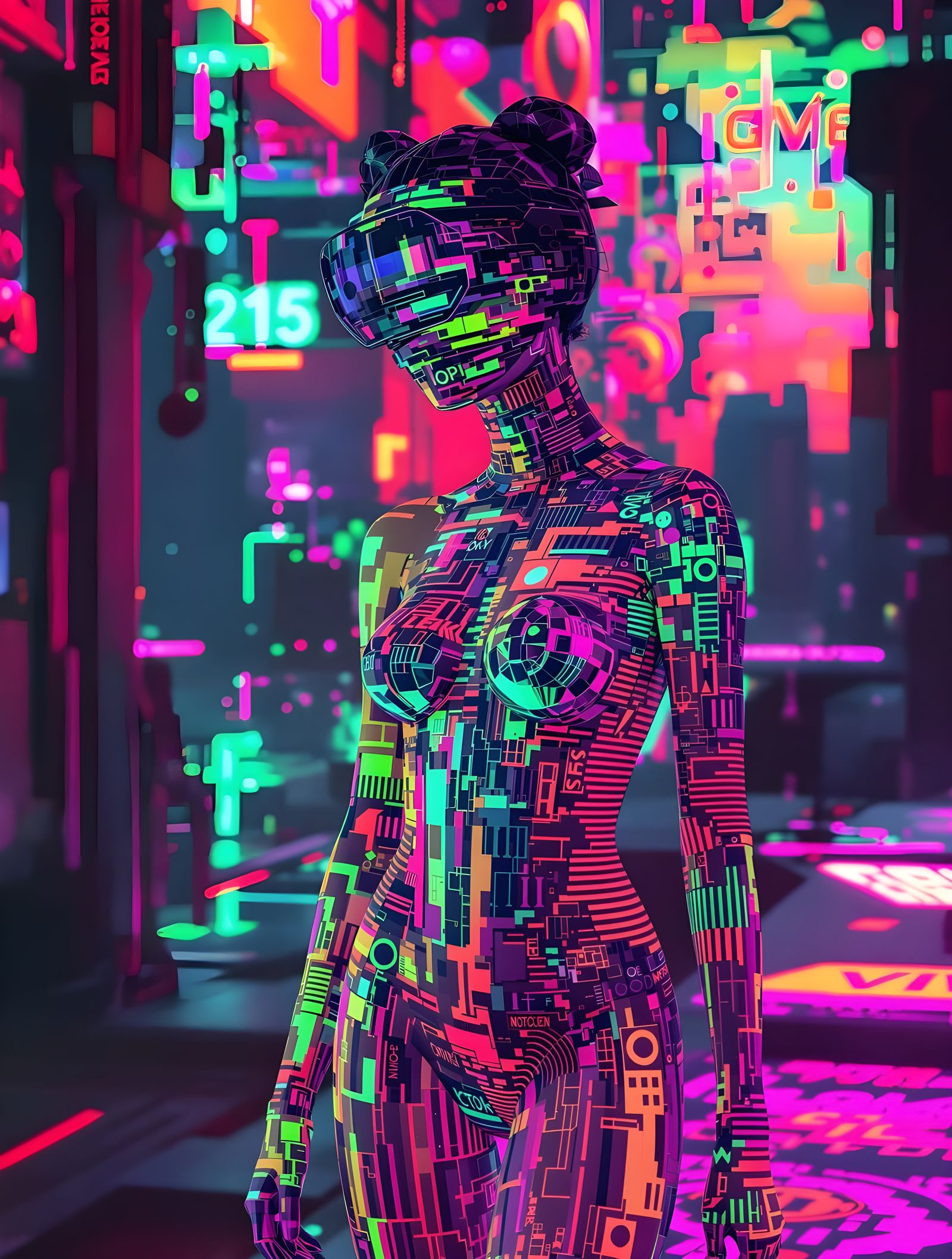 Gucci Couture Model in Psychedelic Op-Art