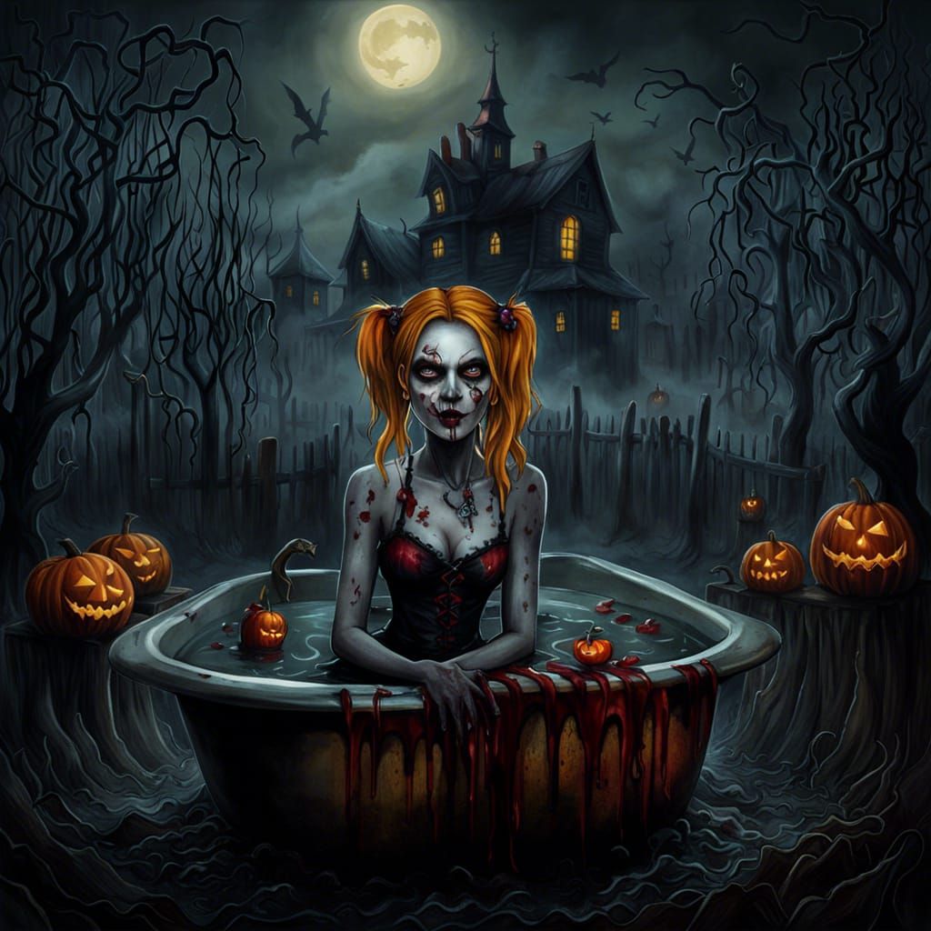 Spooky Zombie Corn Maze in Gothic Fantasy Style