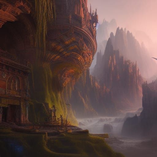 Fantastical Matte Painting with Intricate Details