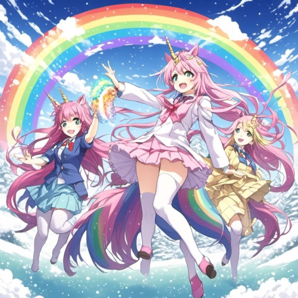 Unicorn Farting Rainbow: Anime Key Visual