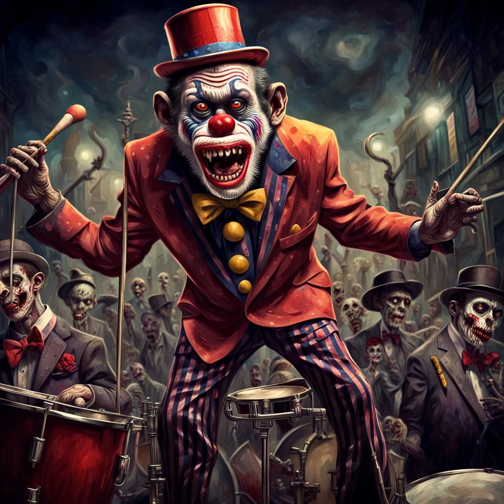 Zombie Monkey Clown Big Band Album Cover Art
