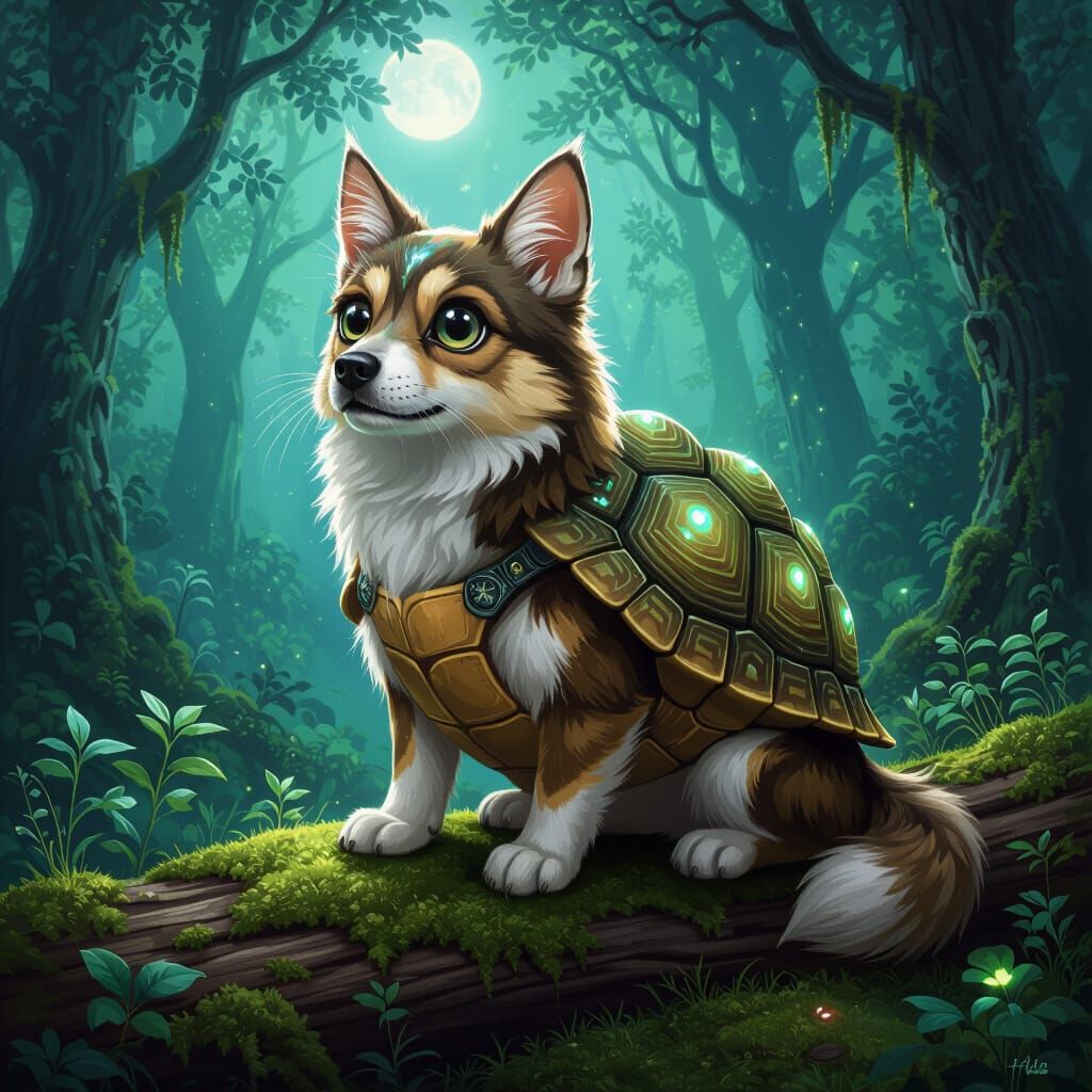 Fantastical Hybrid Creature in Enchanted Forest