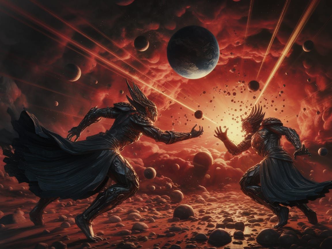 Cosmic Gods Engage in Epic Apocalyptic Clash